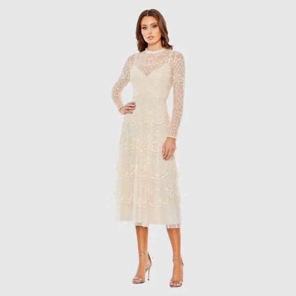 chinese dress ladies Long Sleeve Wedding Guest Dress: Mac Duggal 5988 Midnight / 2 main image 0